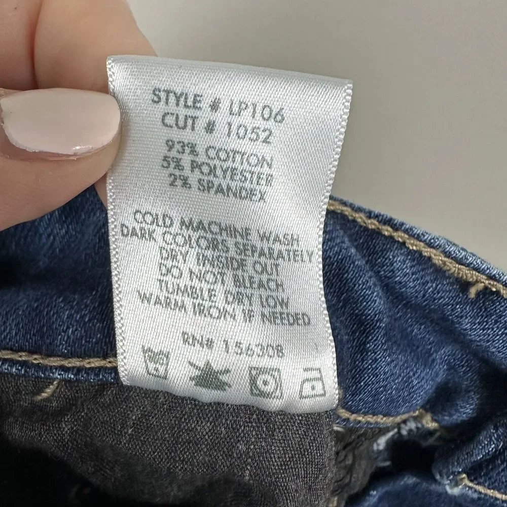 L.T.J.Denim Size 27 Amore High Rise Raw Hem Stretch Skinny Blue Jeans